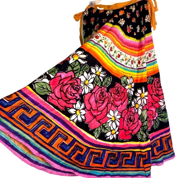 Jasmine KC Floral Beaded Full Skirt Made in India Size Small - Picture 2 of 13